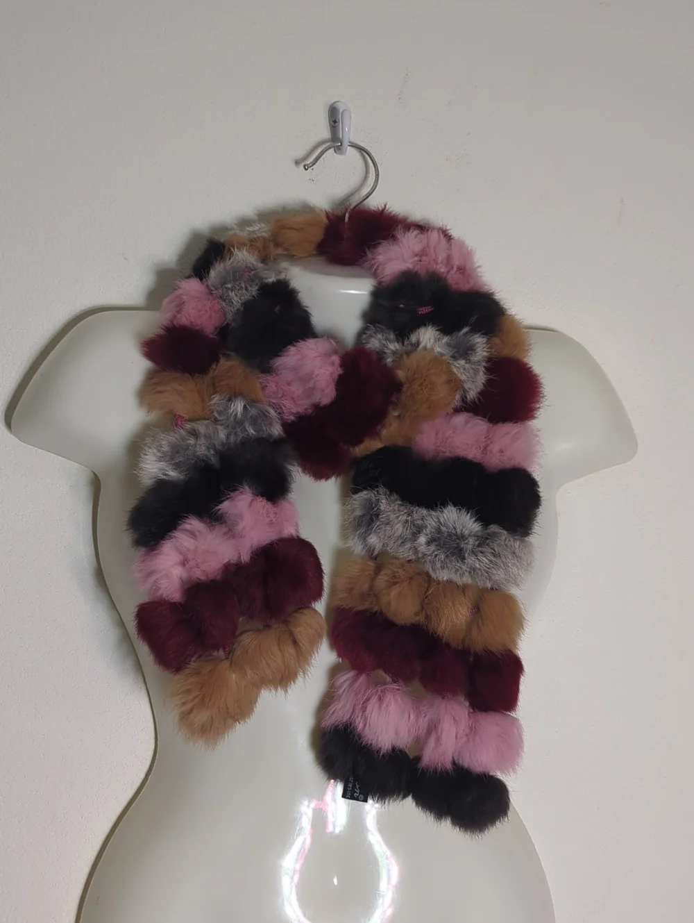 Cejon Women's Rabbit Fur Scarf Multicolor Luxurious Boho Bohemian Luxury Cozy